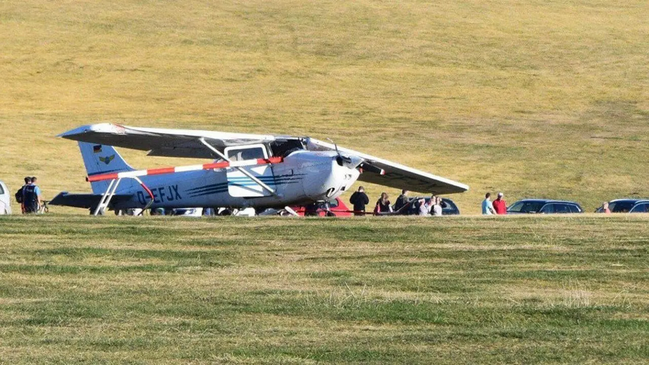 La avioneta accidentada en Alemania. TWITTER