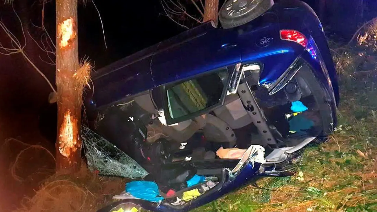 Coche siniestrado en el accidente. EFE