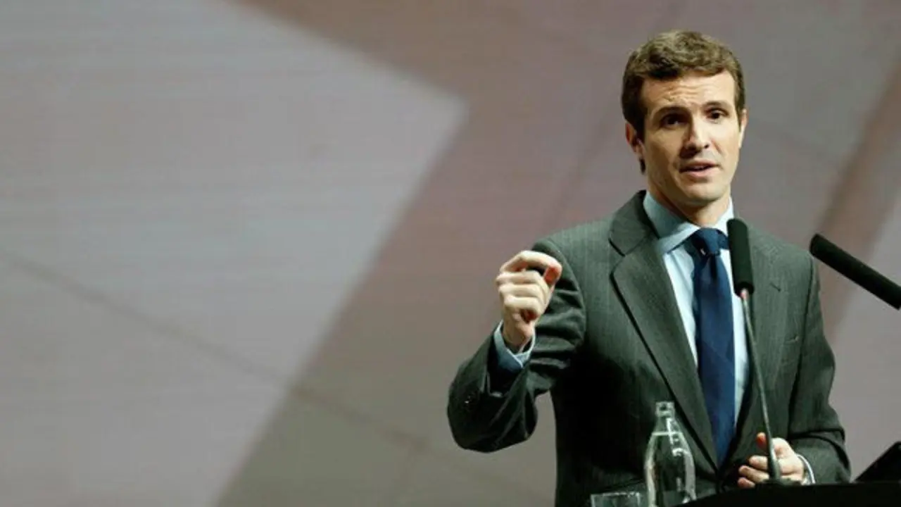 Pablo Casado, en el XXI Congreso Nacional de la Empresa Familiar. KAI FORSTERLING (EFE)