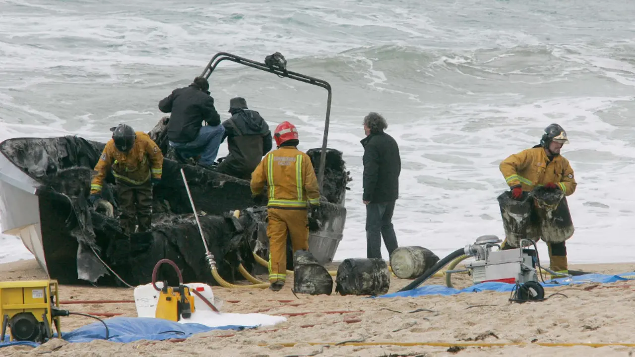 Una planeadora quemada
