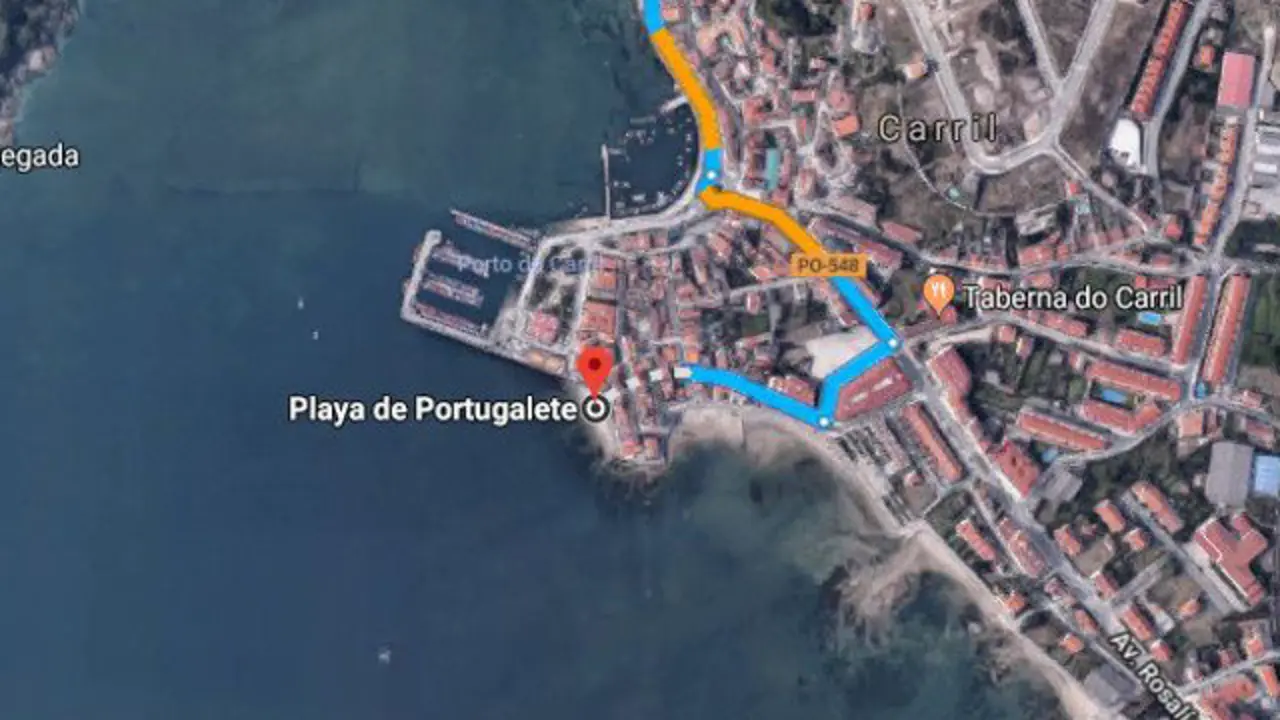 Playa de Portugalete, en Vilagarcía de Arousa GOOGLE