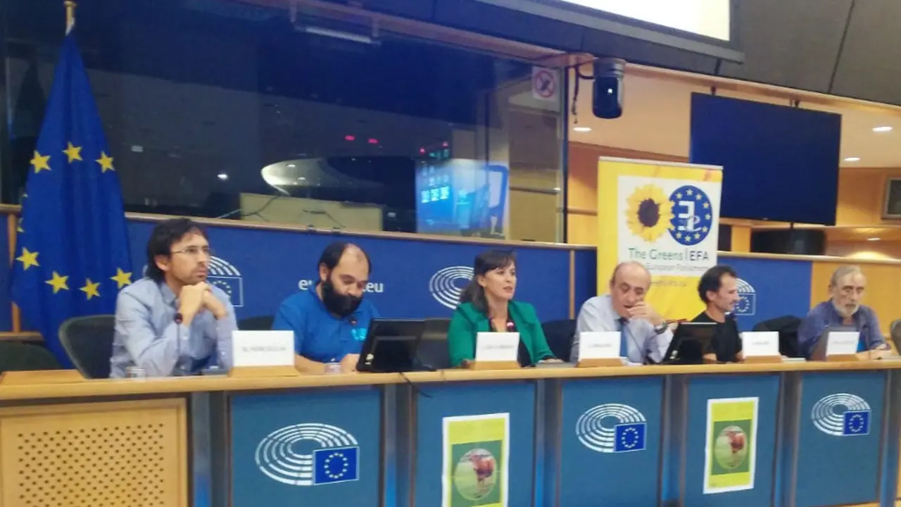 De izquierda a derecha, Martiño Nercellas, Alberto Gil-Carrera, Ana Miranda, Ignacio Seoane, Jesús de la Fuente y Xosé Alfredo Pereira. RUBÉN DE ROSENDE (debate sobre la PAC en el Parlamento Europeo)