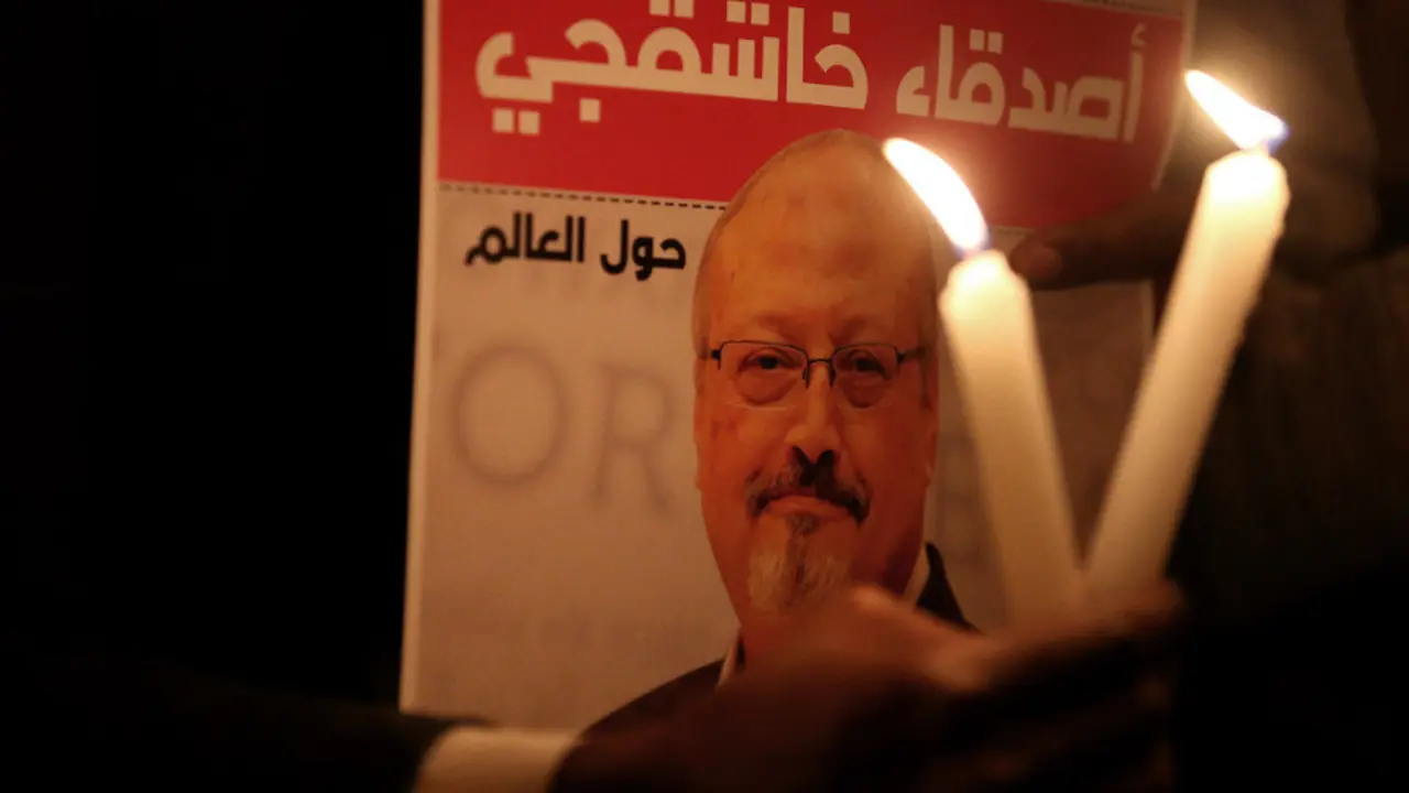 Manifestación en protesta por el asesinato de Jamal Khashoggi en Estambul. ERDEM SAHIN (EFE)