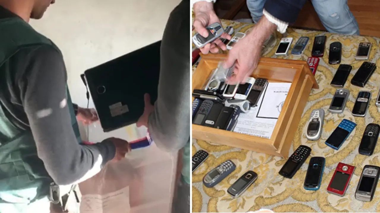 Dos imágenes de la intervención de la Guardia Civil contra la red de pedofilia. DP