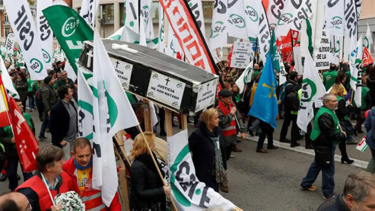 La manifestaci&oacute;n de los funcionarios de Justicia en Madrid JJ GUILL&Eacute;N