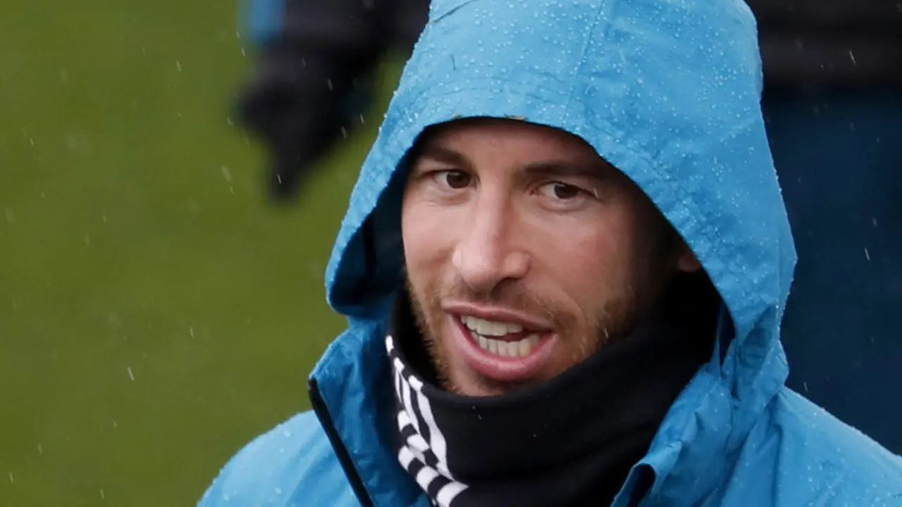 Sergio Ramos, durante un entrenamiento. AEP