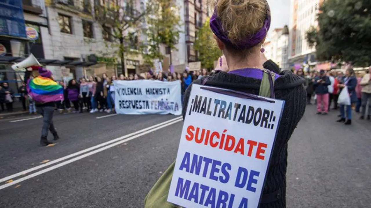 Manifestación para pedir la eliminación de la violencia contra las mujeres. EFE