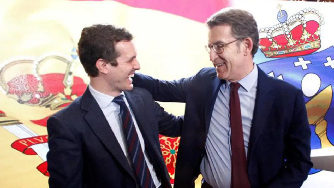 Pablo Casado y Nuñez Feijóo, en el acto celebrado en A Coruña CABALAR