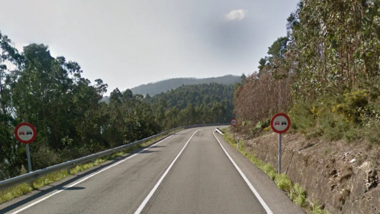 Tramo de la N-642, en las proximidades de Ribadeo. GOOGLE MAPS