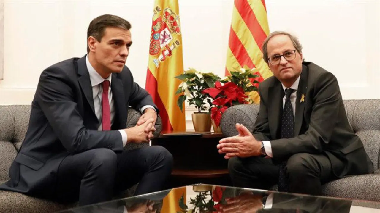 Pedro Sánchez y Quim Torra. ANDREU DALMAU (EFE)