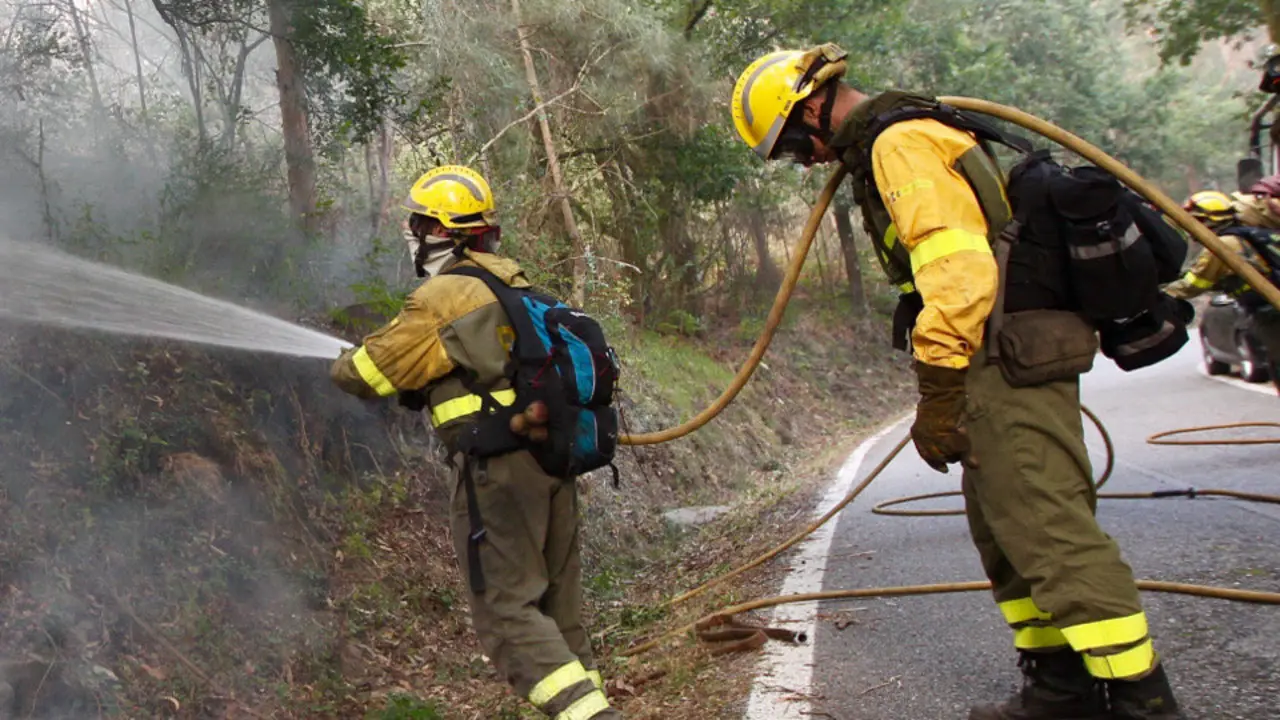 Bomberos trabajando en un incendio. ADP