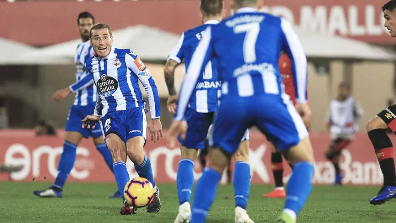 Un lance del partido entre el Deportivo y el Mallorca. TWITTER