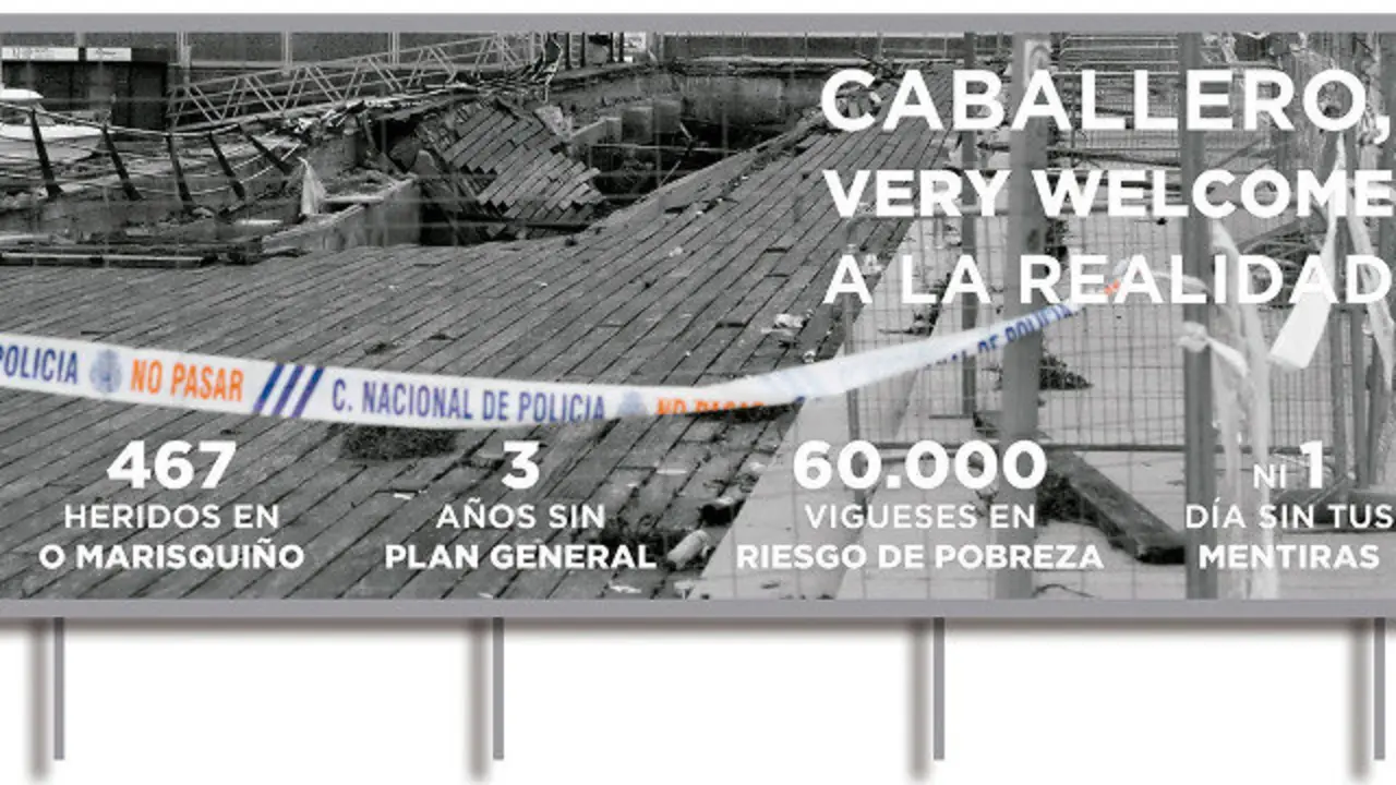 Diseño de la valla contratada por el PP. DP