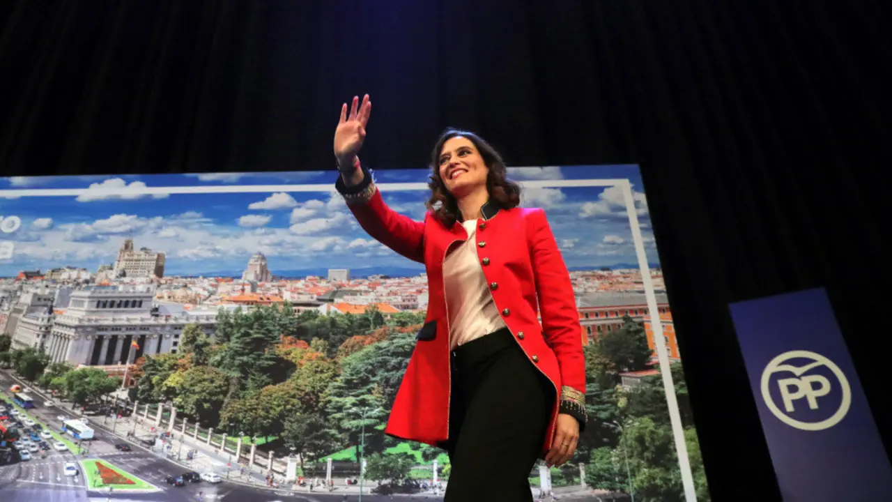 Isabel Díaz Ayuso, durante un acto del PP en Madrid. JUANJO MARTÍN (EFE)