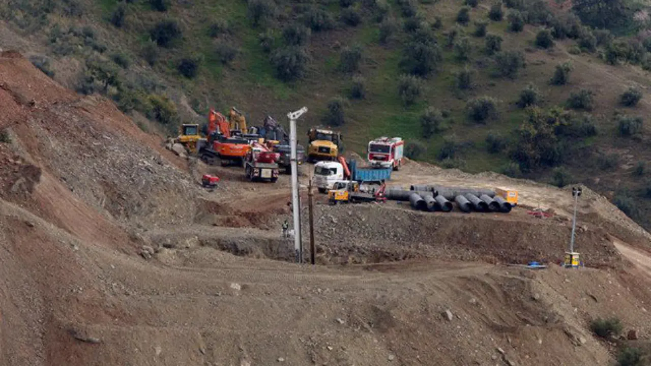 Zona donde se excava el túnel para llegar a Julen. DANIEL PÉREZ