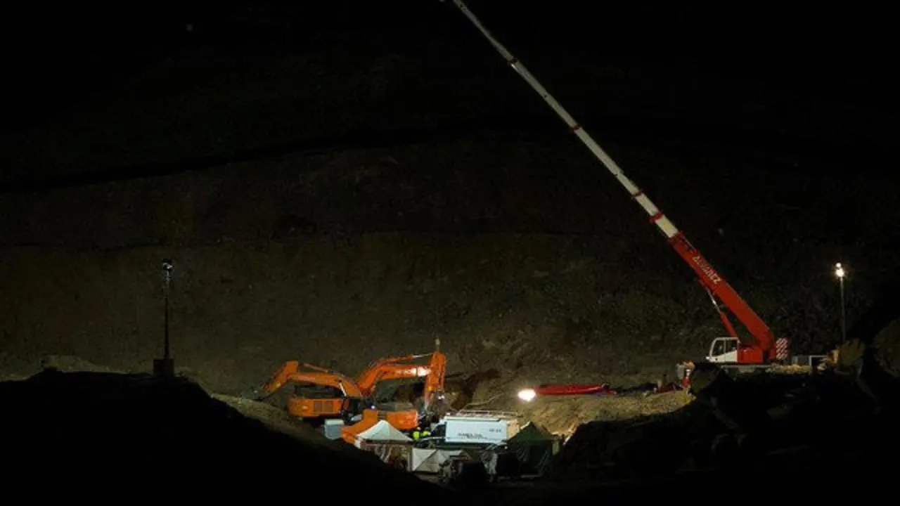 Lugar del rescate de Julen. ÁLVARO CABRERA (EFE)