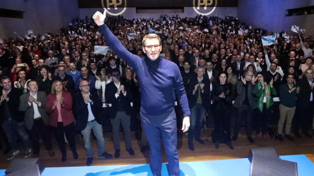 Feijóo, durante la presentación de los alcaldables populares de cara a las municipales de mayo. PEPE FERRÍN (AGN)