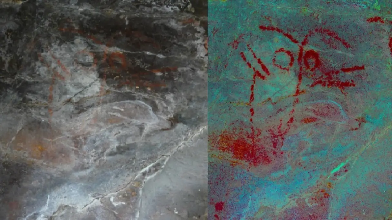 Imaxe da pintura descuberta en Casaio. SPUTNIK GALEGO