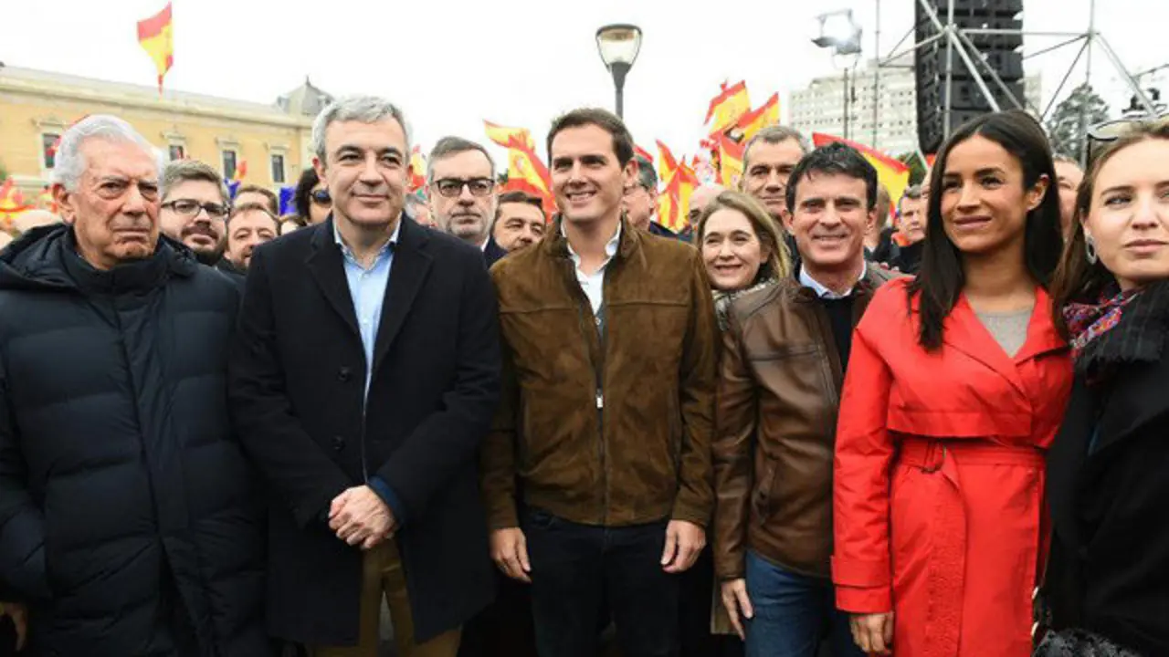 Rivera, en la manifestación de Colón. FERNANDO VILAR