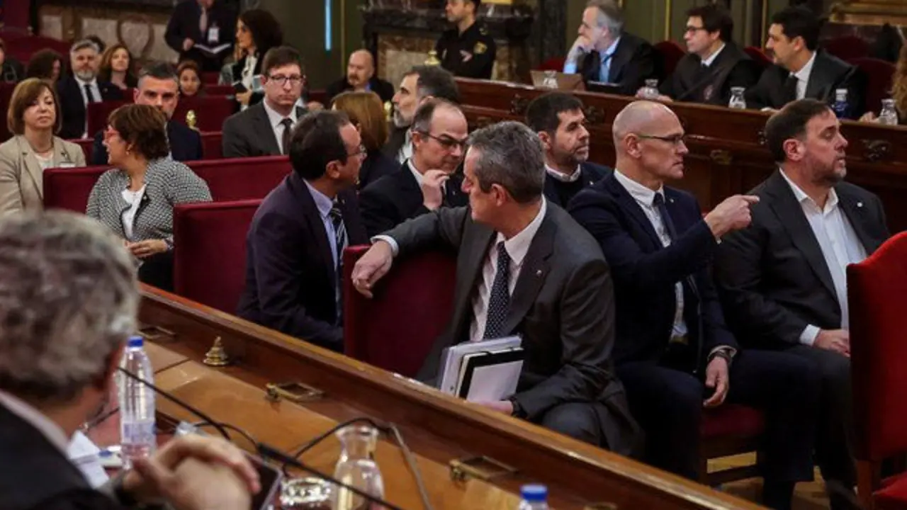 Acusados en el juicio del 'procés'. EMILIO NARANJO (EFE)