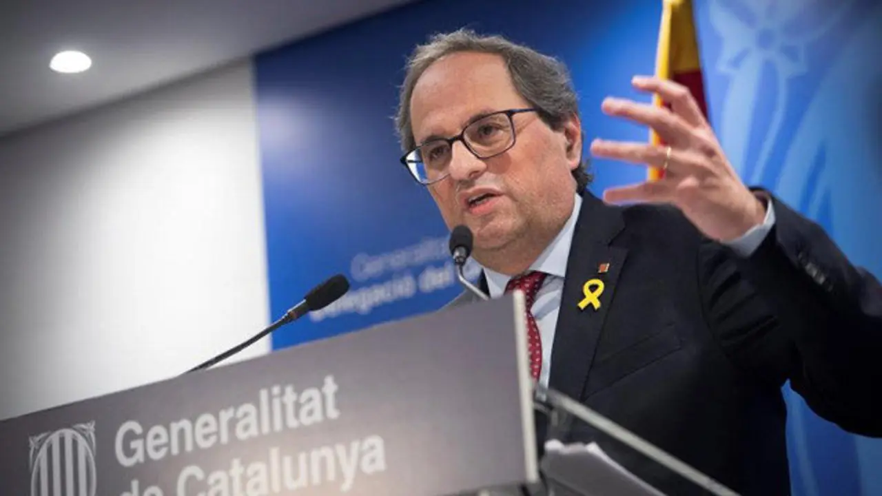 Quim Torra, en rueda de prensa. EFE