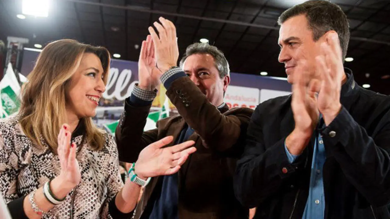 Susana Díaz y Pedro Sánchez, en Sevilla.RAÚL CARO