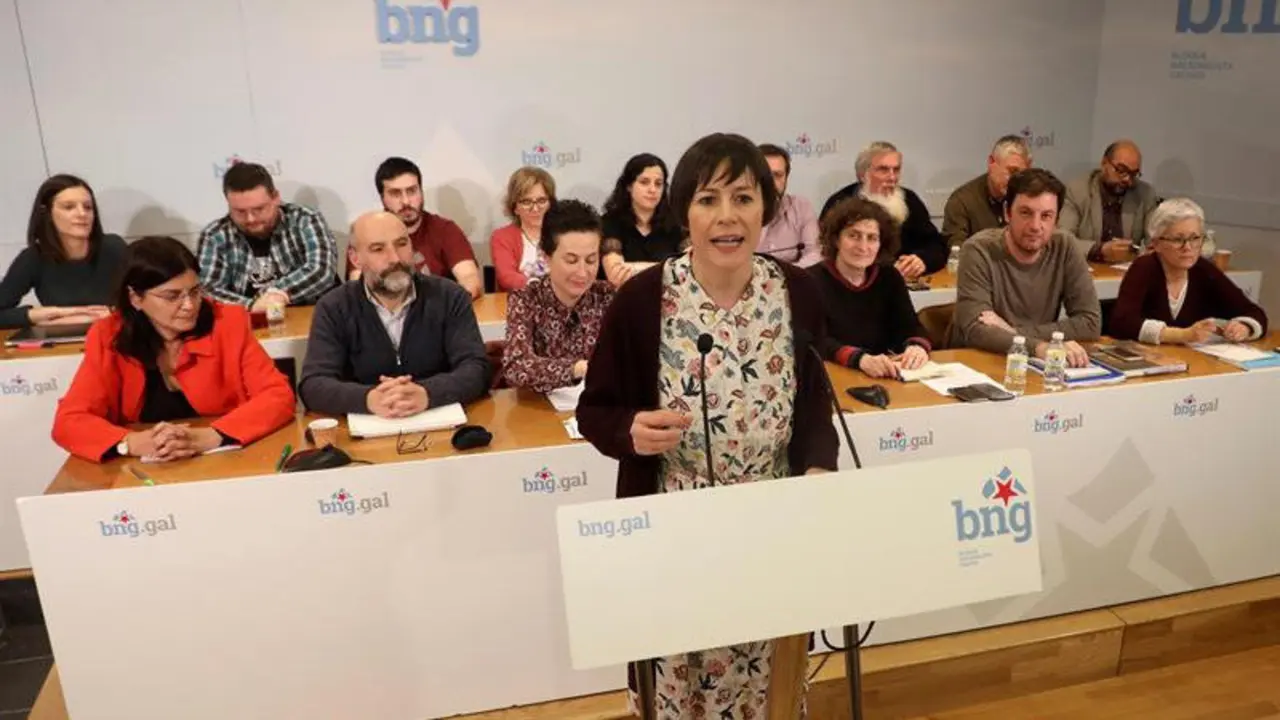 A voceira do BNG Ana Pontón no Consello Nacional Extraordinario celebrado este venres. XOÁN REY, EFE
