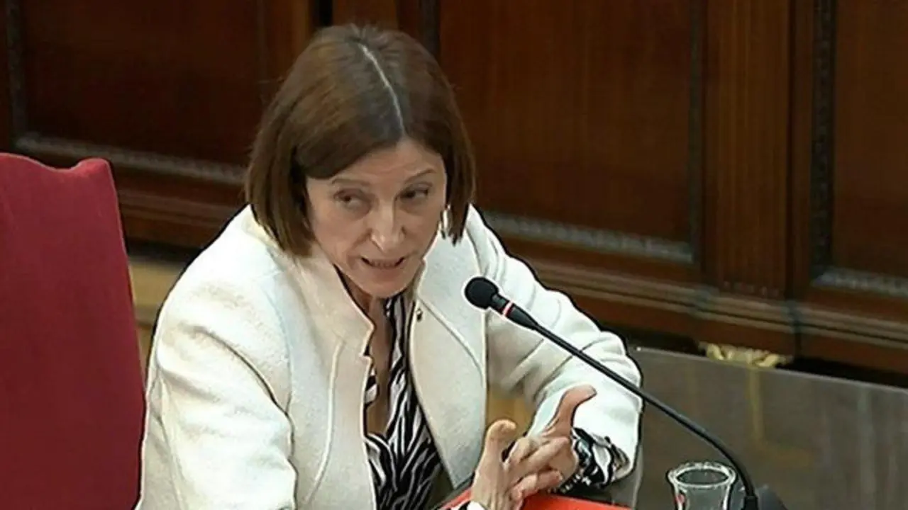 Forcadell durante su declaración este martes en el juicio del 'procés'. EFE