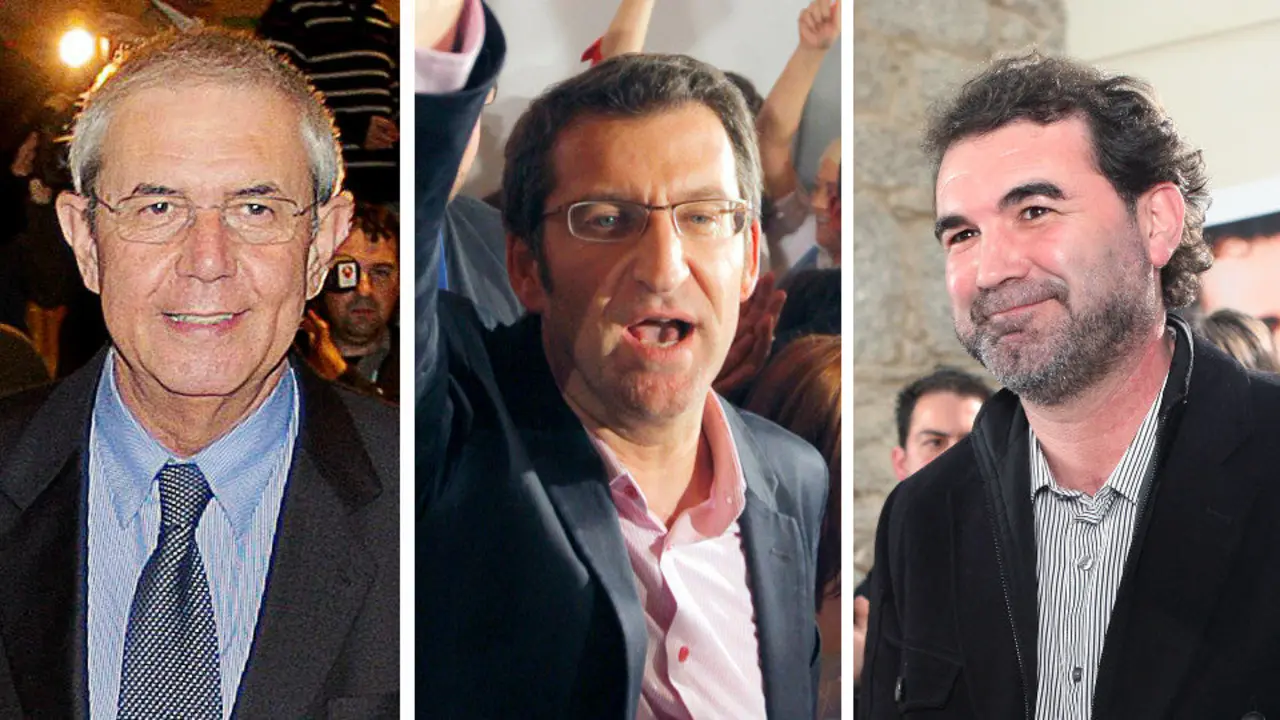 Touriño, Feijóo y Quintana el 1 de marzo de 2009. ARCHIVO