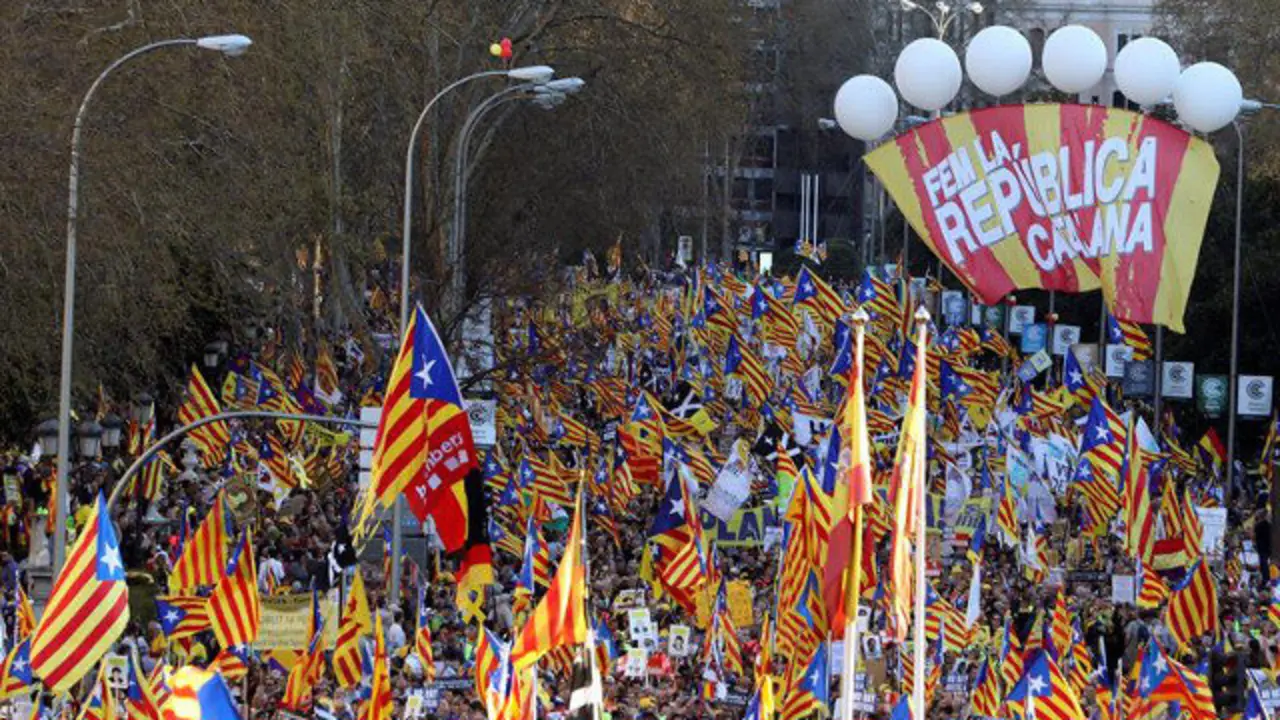 Manifestación en Madrid contra el juicio del procés. JJ.GUILLÉN