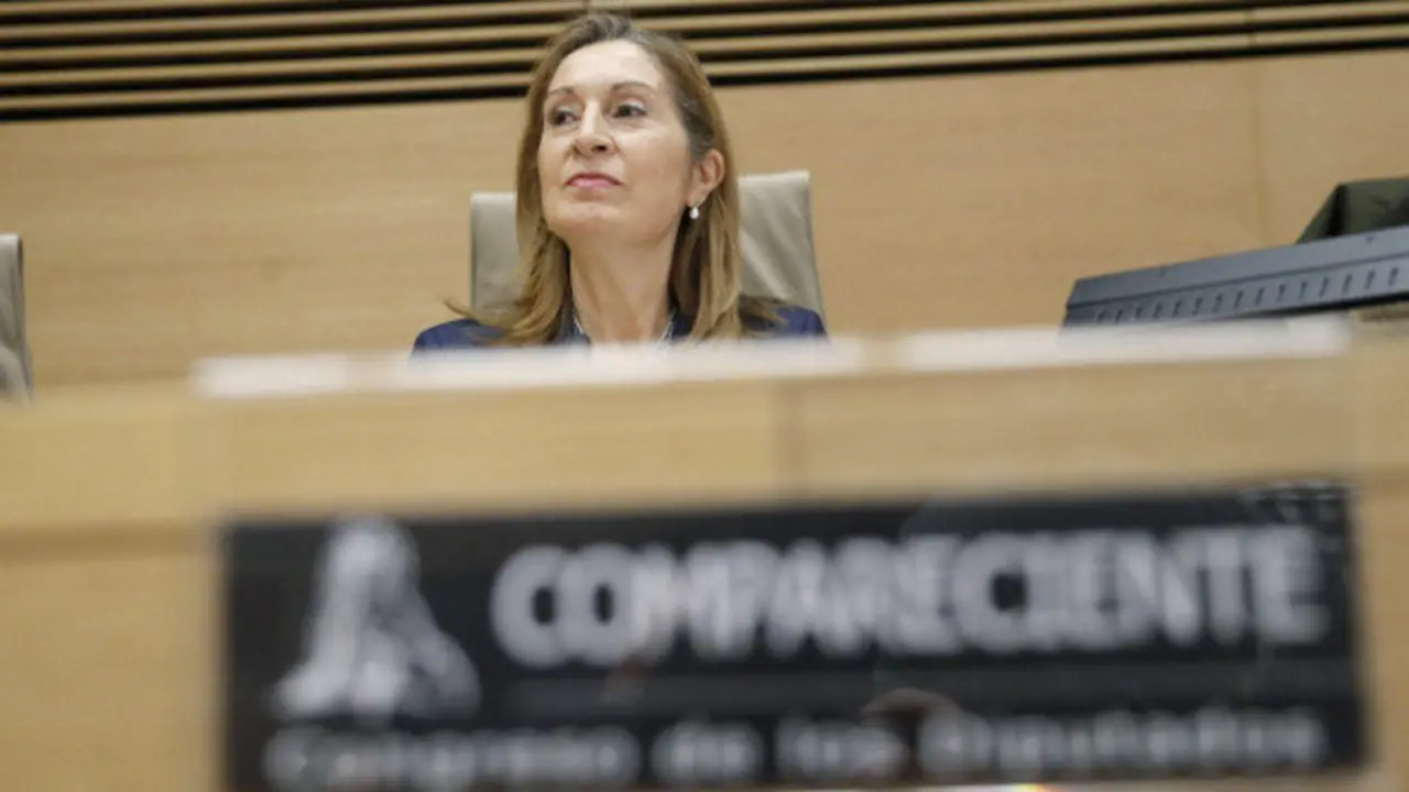 Ana Pastor durante a súa comparecencia na comisión de investigación do accidente ferroviario do Alvia. JUAN CARLOS HIDALGO (EFE)