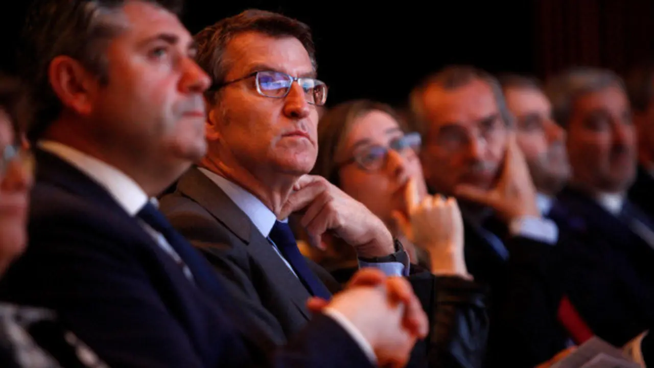 Alberto Núñez Feijóo, clausurou este venres o acto de presentación do Consello Galego de Enxeñarías. CABALAR (EFE)