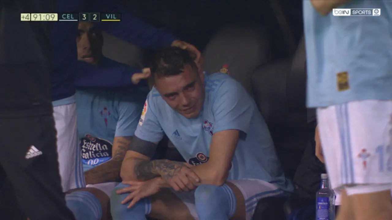 Iago Aspas llorando. BEIN SPORTS