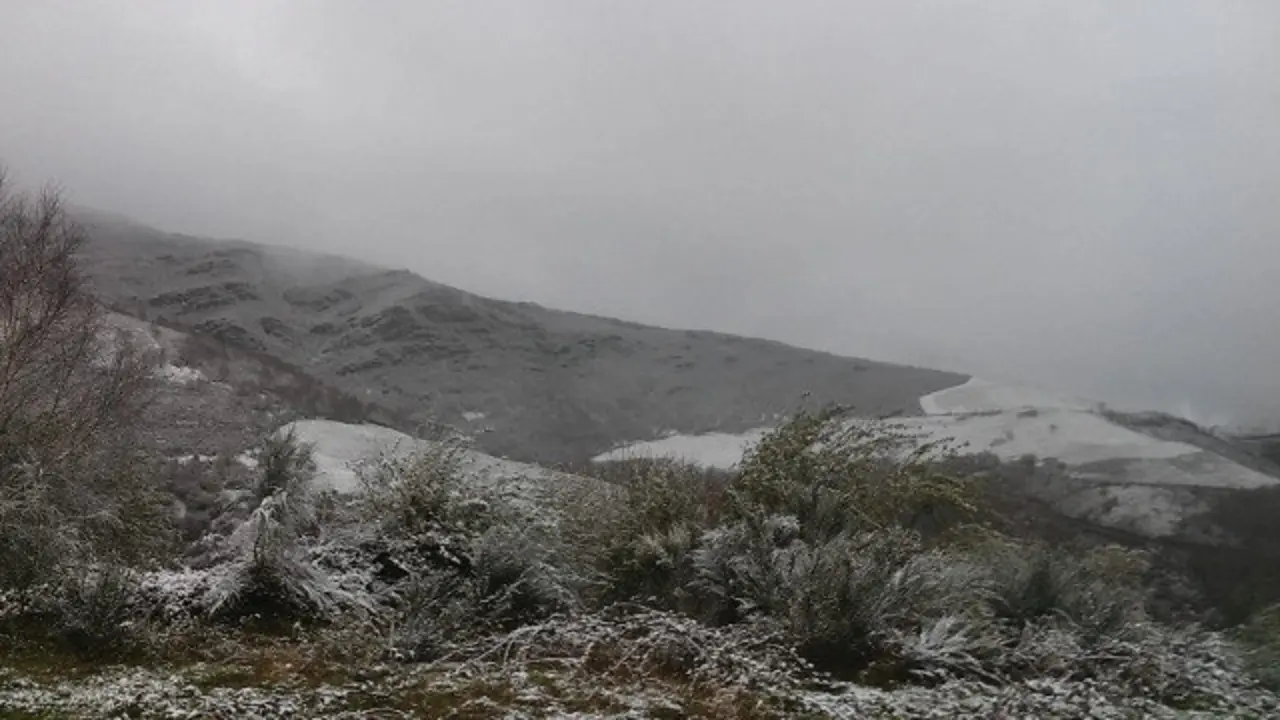 Nevada en la Serra do Oribio, en Triacastela. MARÍA JOSÉ BLANCO
