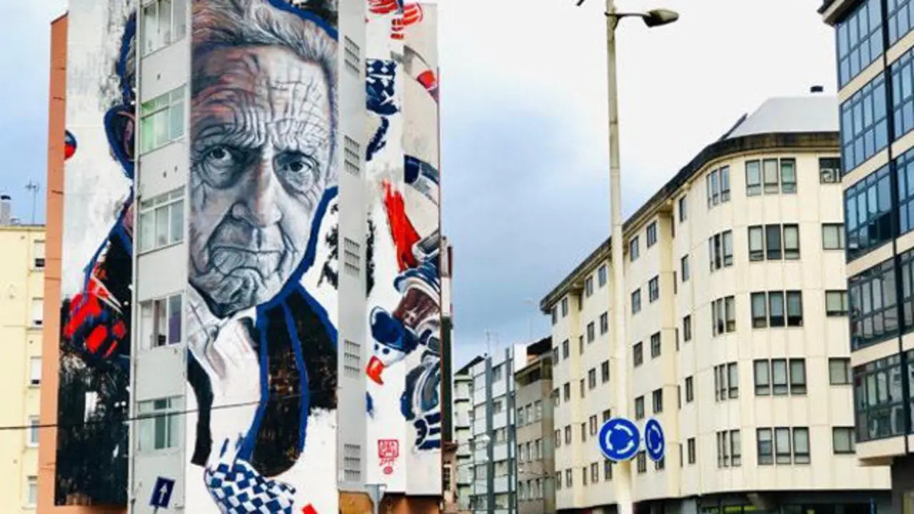 Mural de Lula Goce en homenaxe a Díaz Pardo. EP
