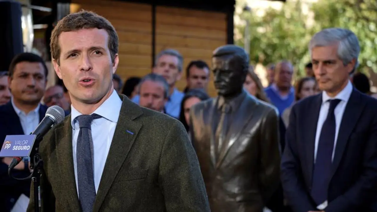 Pablo Casado, en Ávila. RAÚL SANCHIDRÁN, EFE