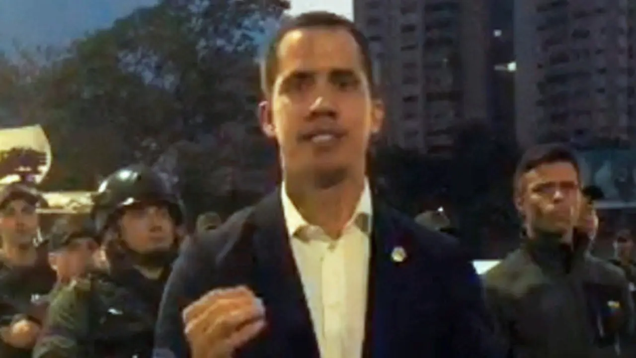 Una captura del vídeo de Juan Guaidó. EFE