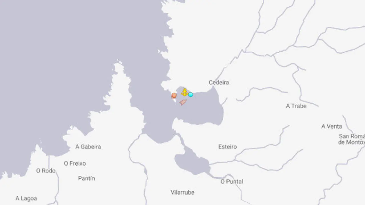 Lugar en el que fue rescatada la embarcación. MARINE TRAFFIC