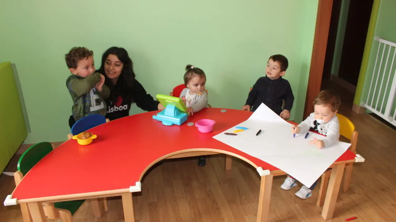 Un grupo de niños, en una Casa Niño de Xermade.