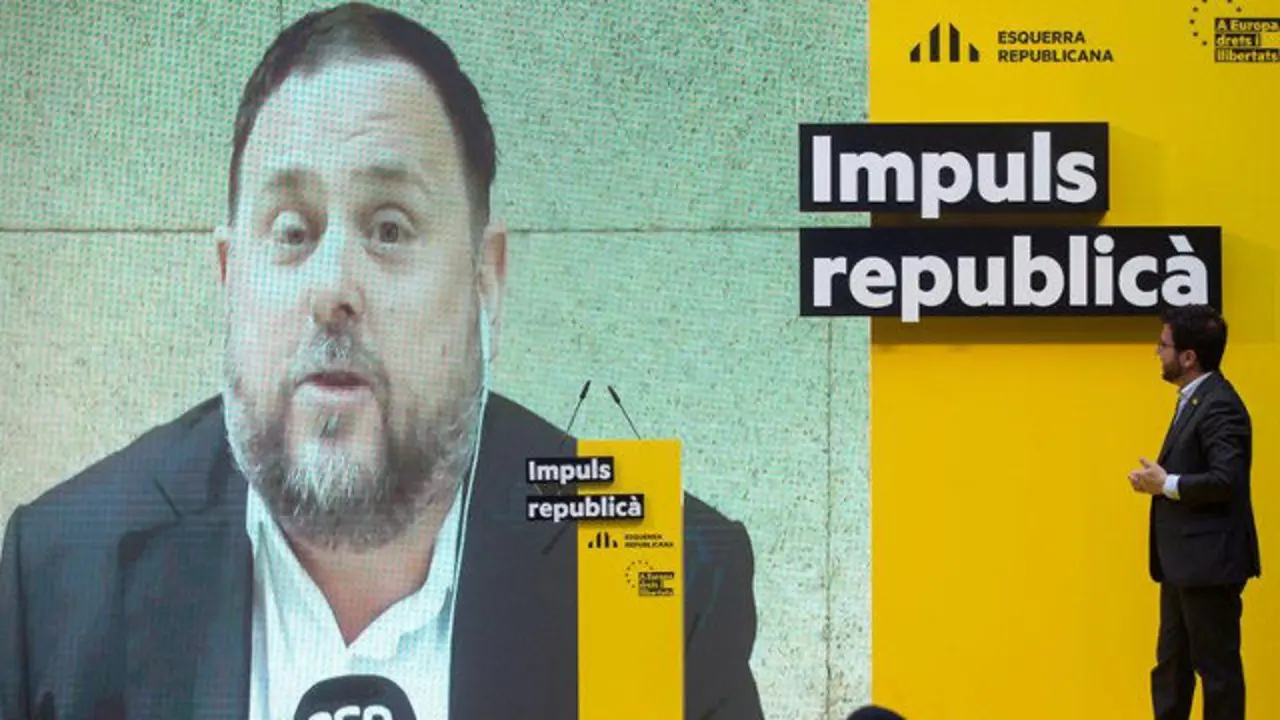 Junqueras, durante el acto electoral. EFE