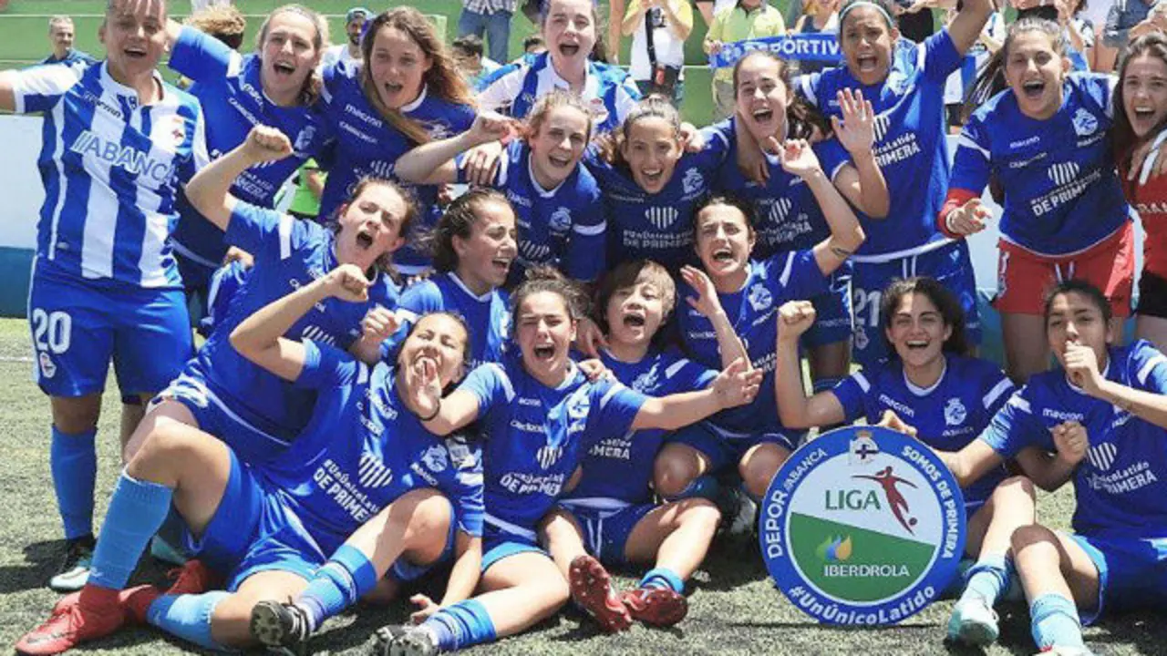 Celebración de las jugadoras del Deportivo. RC DEPORTIVO