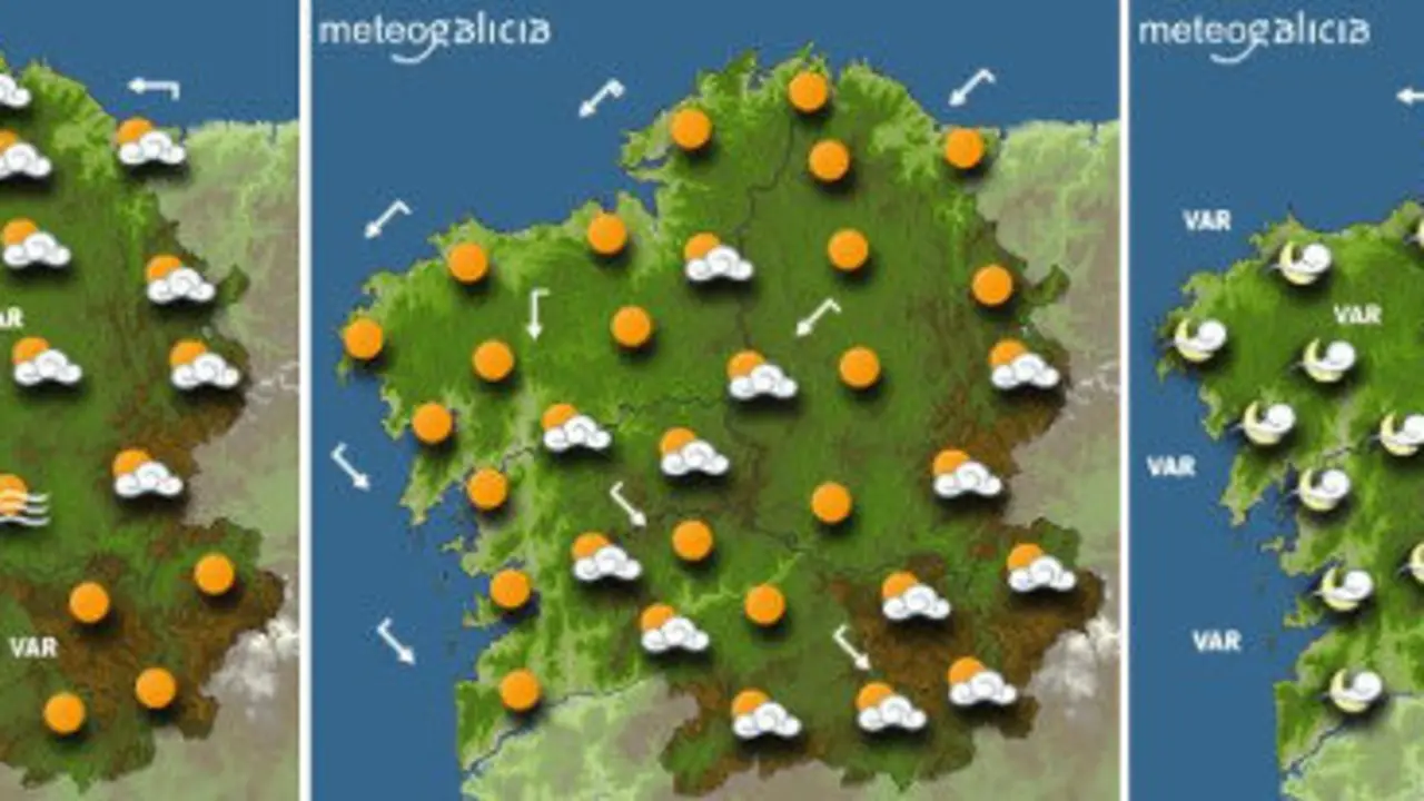 Mapas con la predicci&oacute;n para la jornada. METEOGALICIA