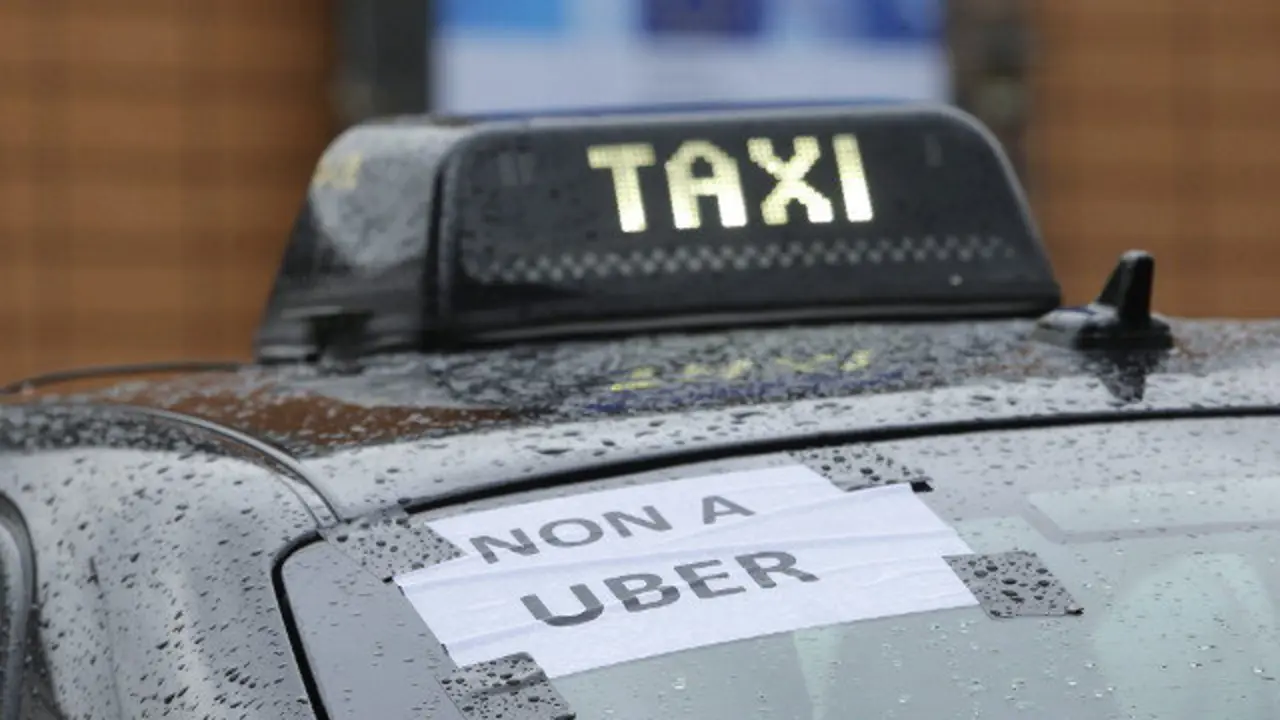 Protesta dos taxistas contra o VTC. ARQUIVO