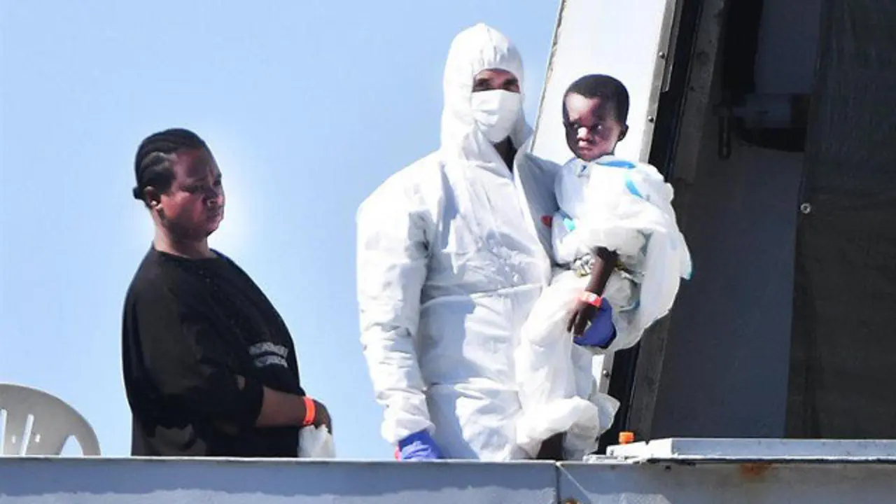 Inmigrantes rescatados. EFE