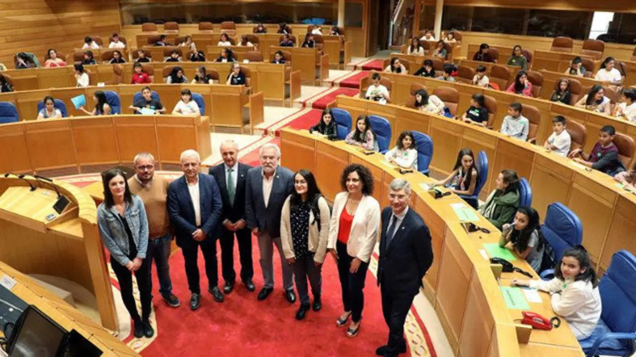 Pleno infantil en el Parlamento de Galicia. XOÁN REY (EFE)