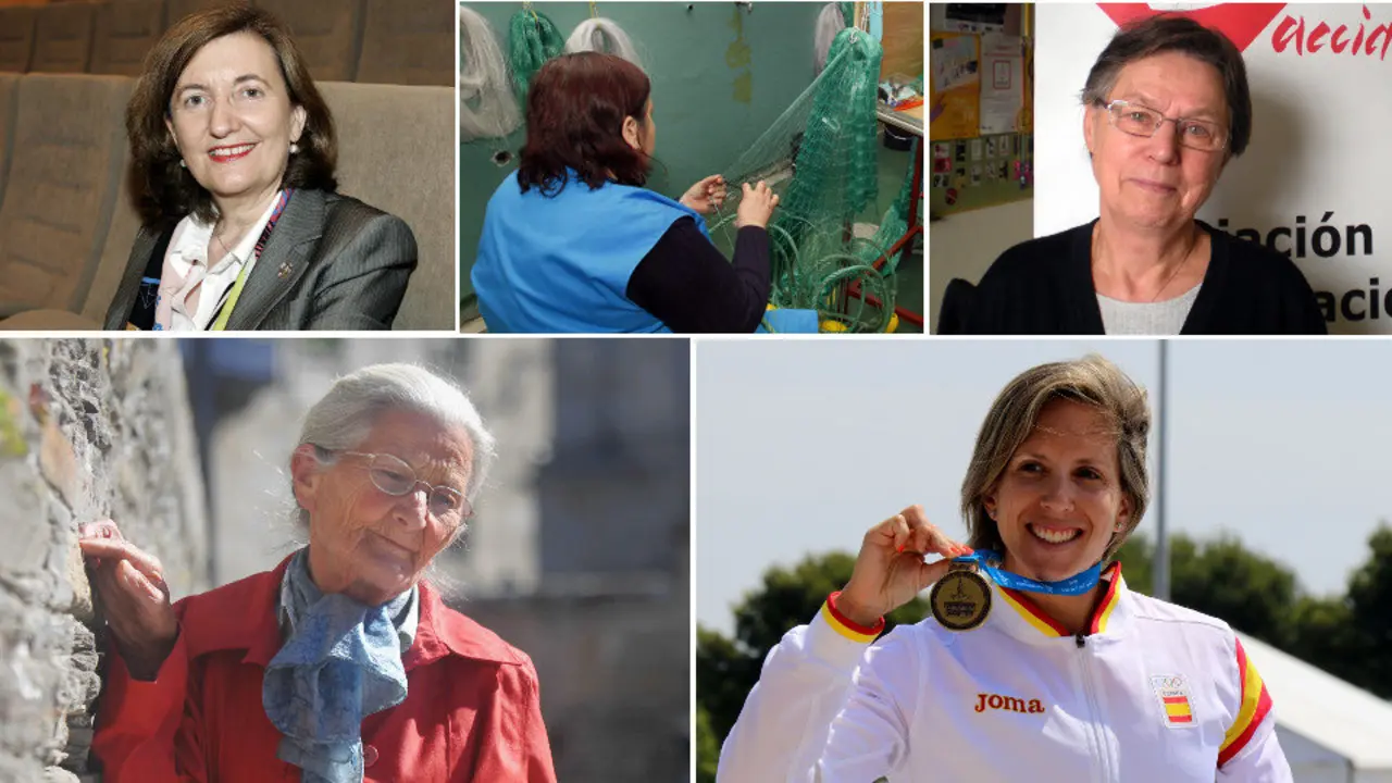 Marisol Crespo, un redeira, Jeanne Picard, Benedicta S&aacute;nchez e Teresa Portela. ARCHIVO