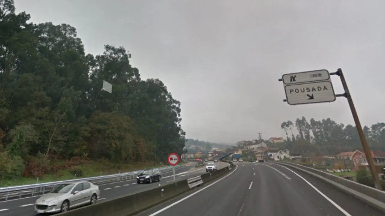 La zona de la A-55 en la que se produjo en el accidente. GOOGLE MAPS