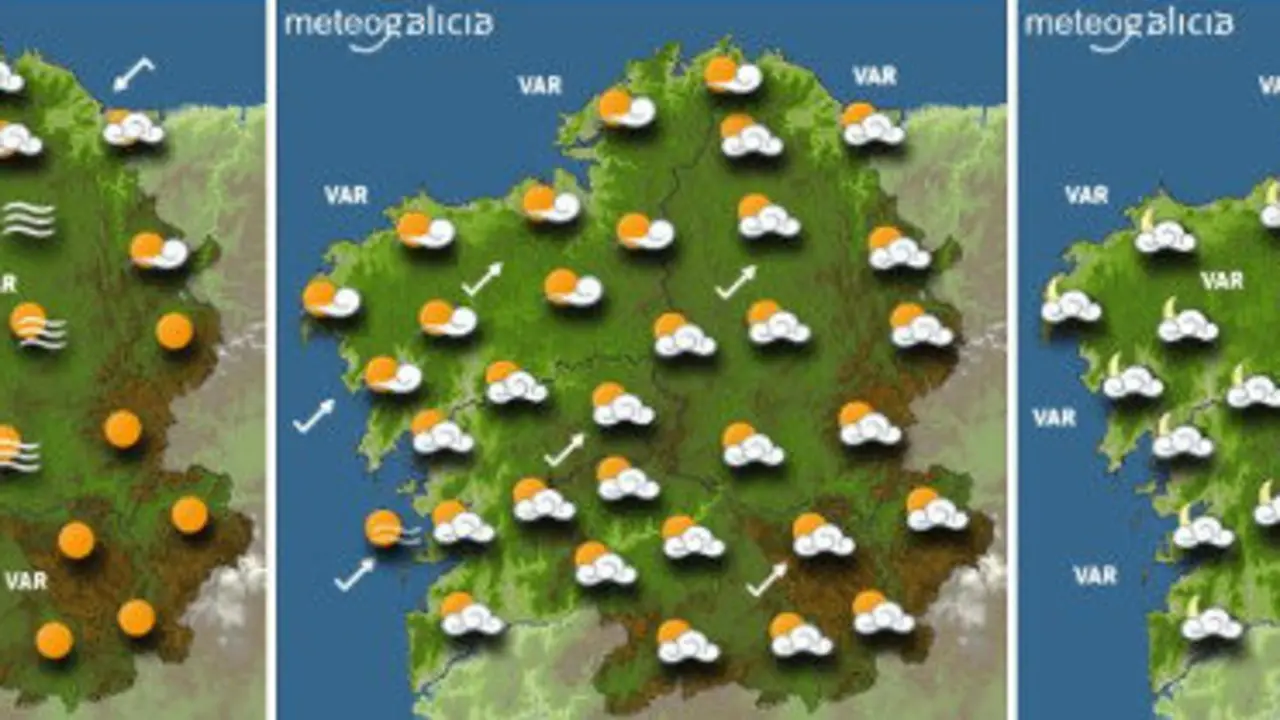 Mapas de previsiones de Meteogalicia. EP