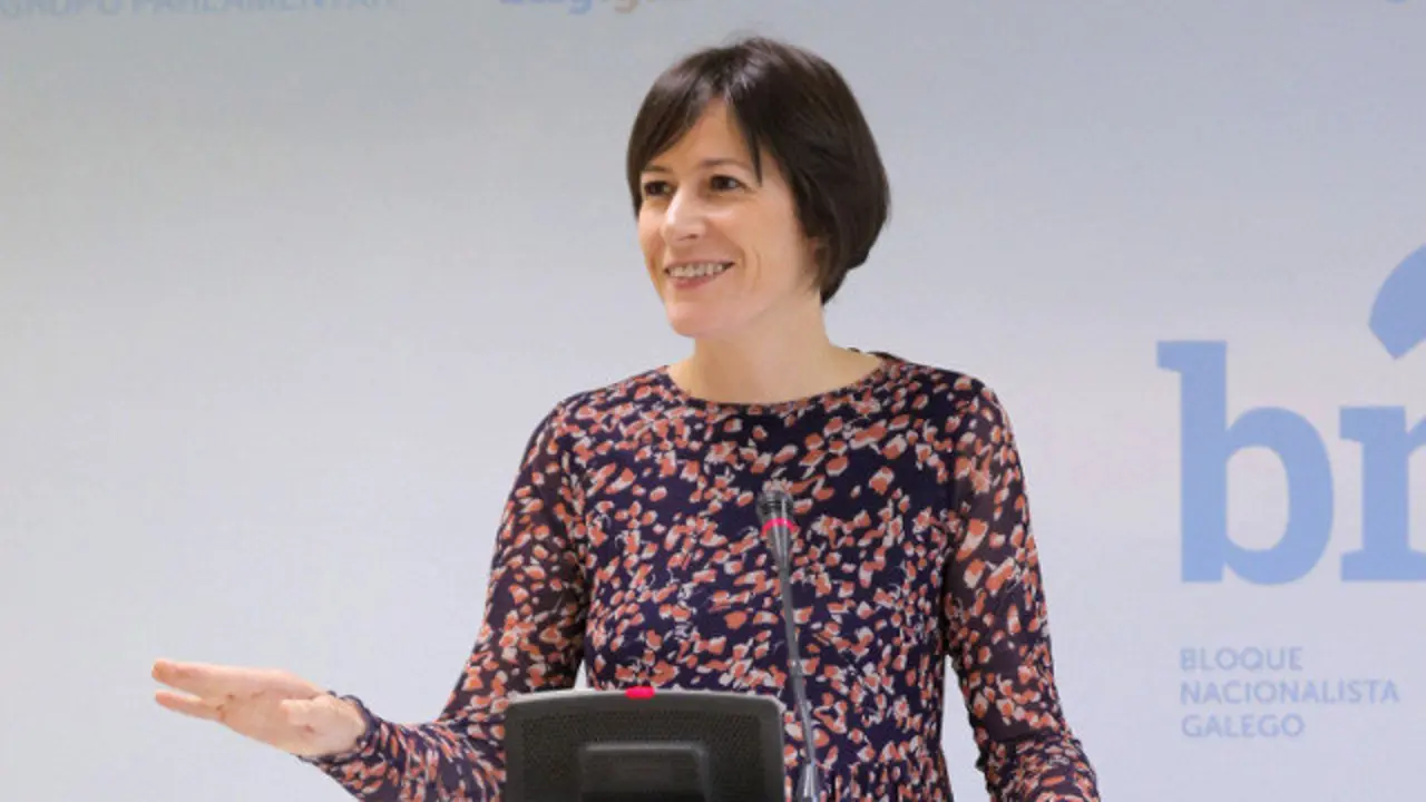 A portavoz do BNG, Ana Pontón, en rolda de prensa. LAVANDEIRA JR (EFE)