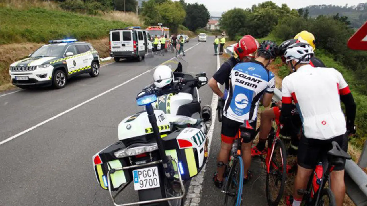 El punto en el que el ciclista perdía la vida en Paderne CABALAR